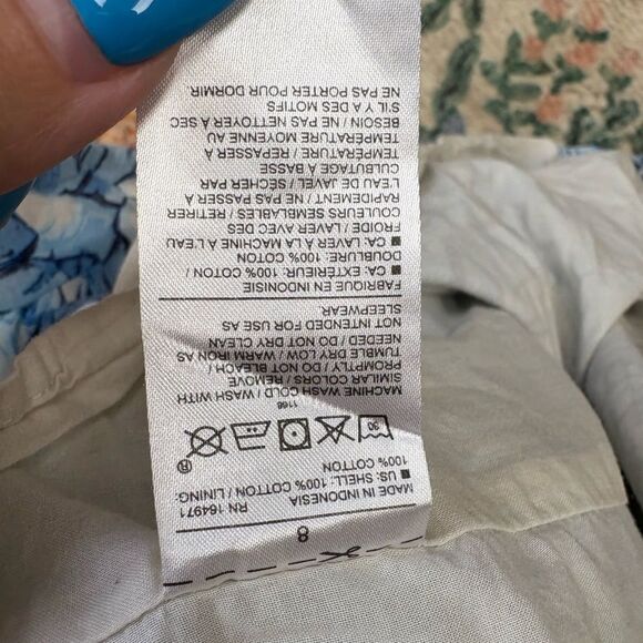 Janie & Jack Blue Palm Print Dress girls size 8 puff sleeve girlly tropical - Picture 6 of 7